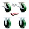 Service Caster 6 Inch Kingpinless Green Poly on Steel Caster Brake & Swivel Lock 2 Rigid, 2PK SCC-KP30S620-PUR-GB-SLB-BSL-2-R-2 - alternate 4
